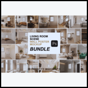 Living Room Wall Frame Mockup Bundle
