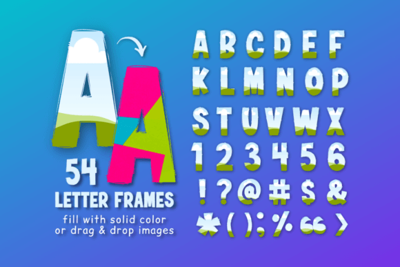 Doodle Letters Canva Frames Template