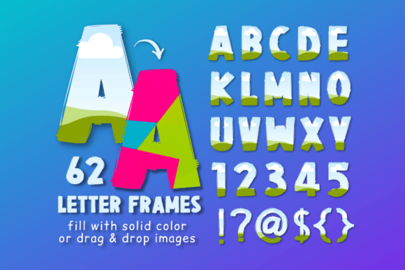Doodle Letters Canva Frames Template