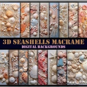Seashells Macrame Background Bundle