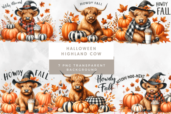 Hello Fall with a Highland Cow and Halloween Vibes