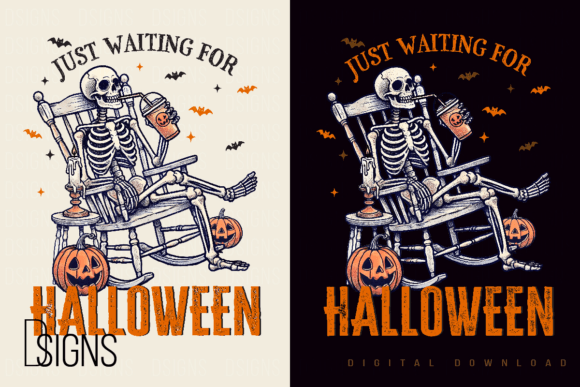 Skeleton Waiting for Halloween PNG