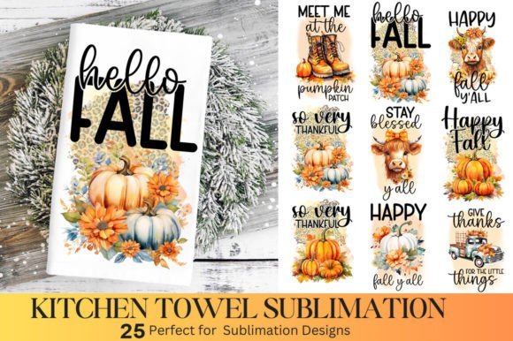 Fall Kitchen Towel Sublimation Bundle