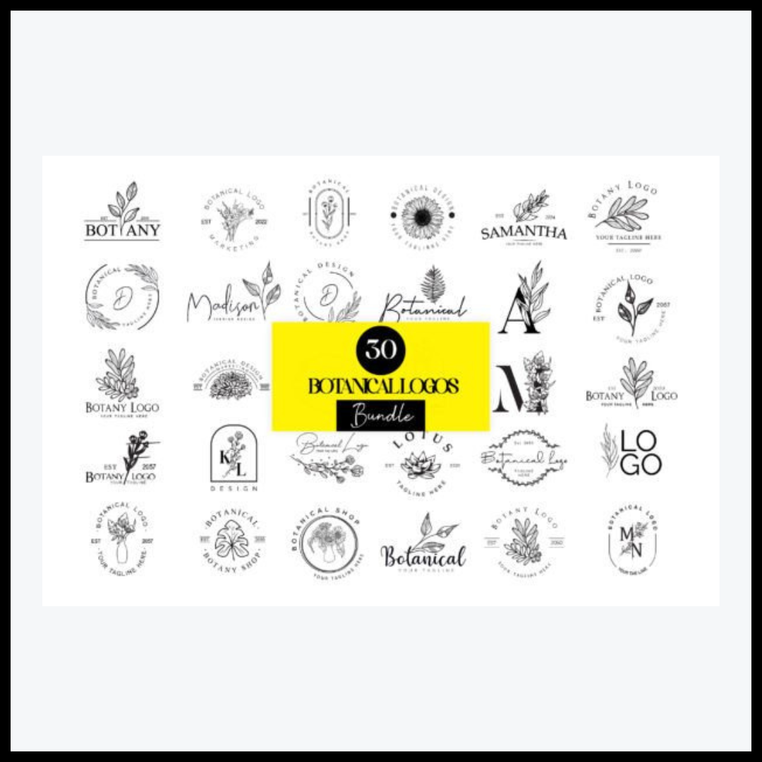 30 Botanical Logos Bundle & Kit Pack
