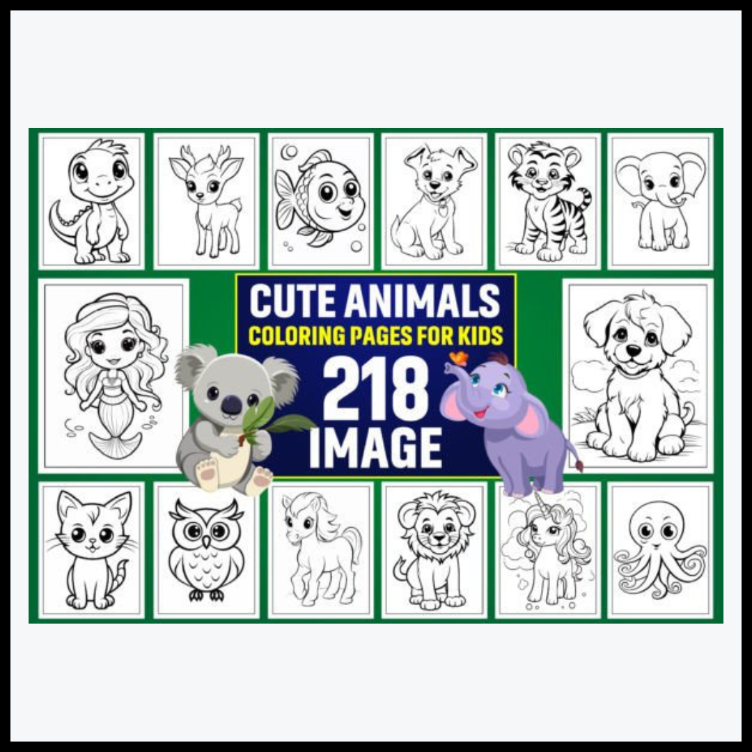 218 Cute Animals Coloring Pages for Kids