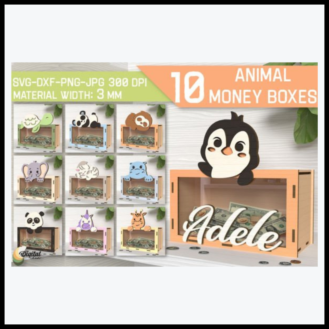 Animal Money Box Laser Cut Bundle