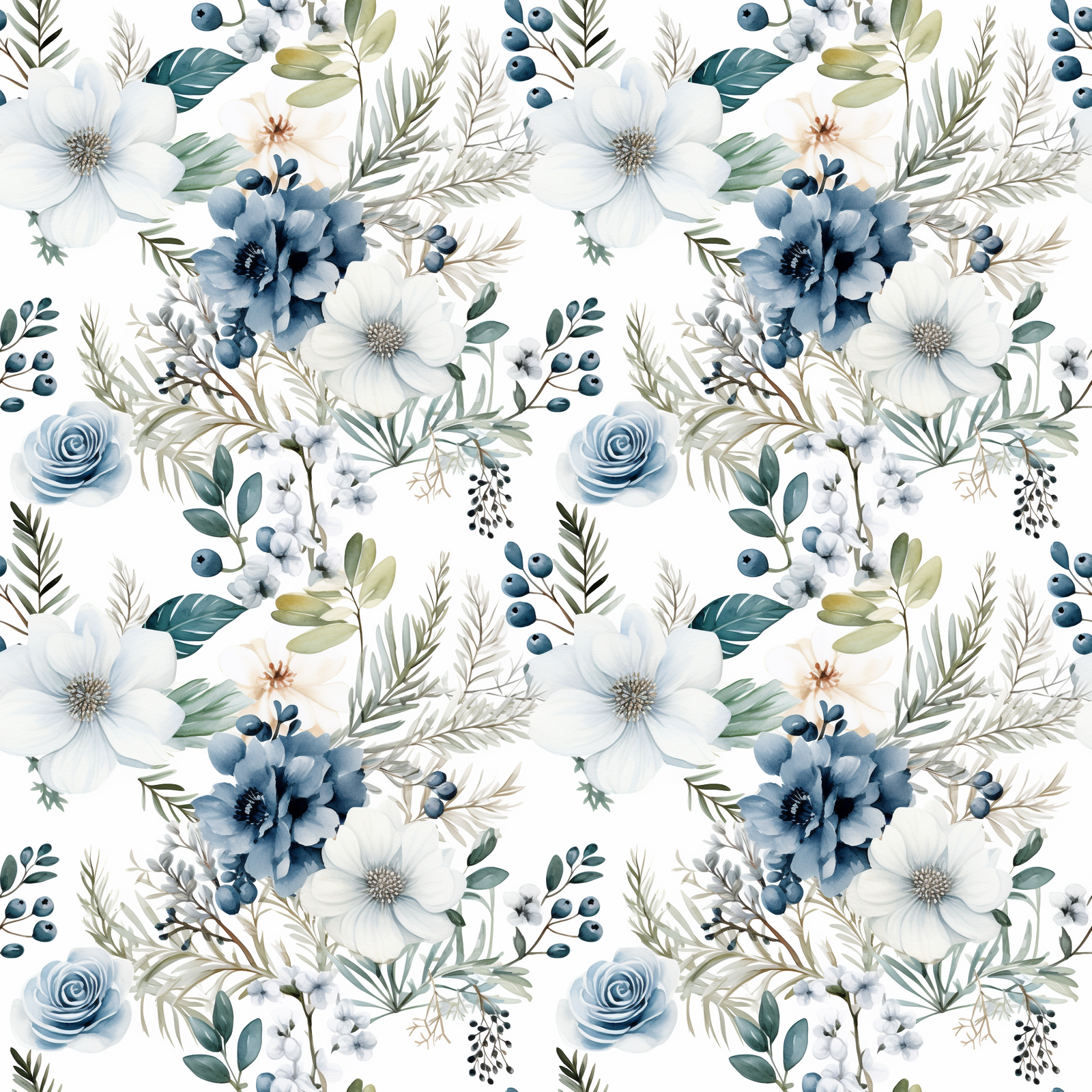 floral ice blue flower 1