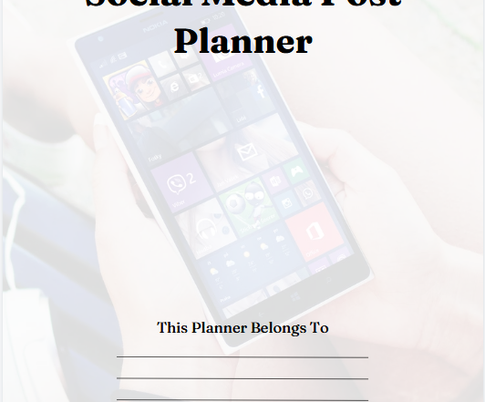 Social Media Post Monthly Planner
