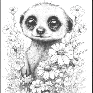 237 Baby Merkat with flowers