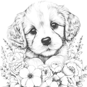 242 Baby Dogs with Flowers