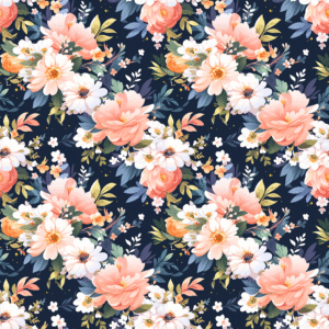 floral dark white boho