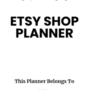 Etsy Shop Planner