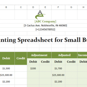 accounting spreadsheet templates for small busine