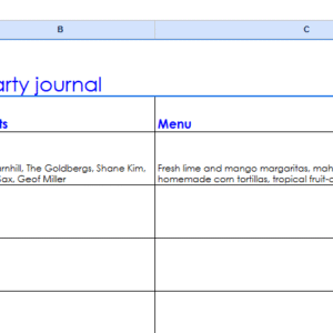 DINNER PARTY JOURNAL.XLT