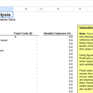 BREAKEVEN ANALYSIS.XLT