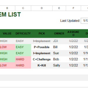 action list with PICK.xlsx