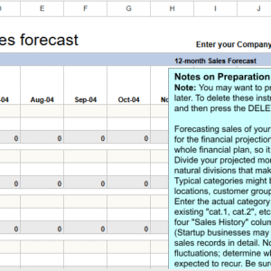 12 month sales forecast1.xls