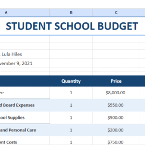 Free Sample School Budget Template.xlsx