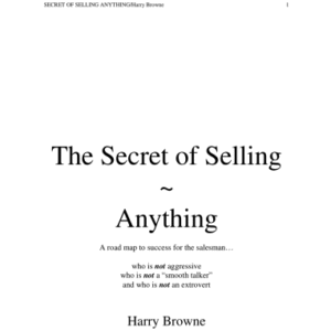 The Secret of Selling Anything