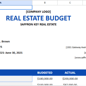 Free Simple Real Estate Budget Template.xlsx