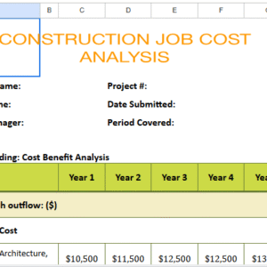 Construction Job Cost analysis template.xlsx