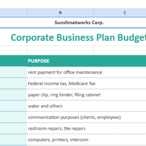 Corporate Business Plan Budget.xlsx