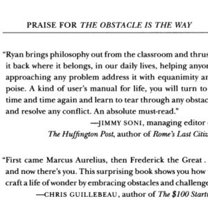 Praise For The opstacle Is The Way