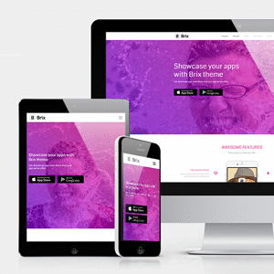 elements brix mobile app landing page muse template