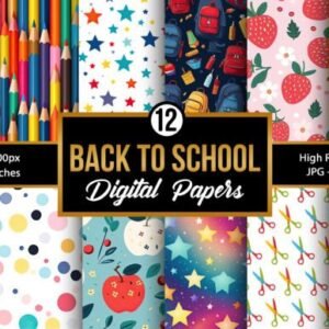 Back to School Digital Paper Patterns