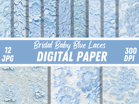 Bridal Baby Blue Laces Paper Patterns